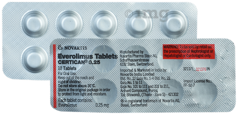 Certican 0.25 Mg Tablet 10