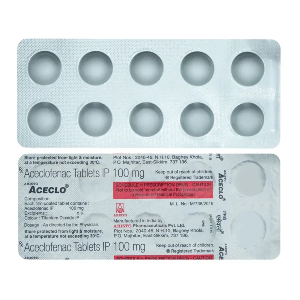 Aceclo 100 Mg Tablet 10