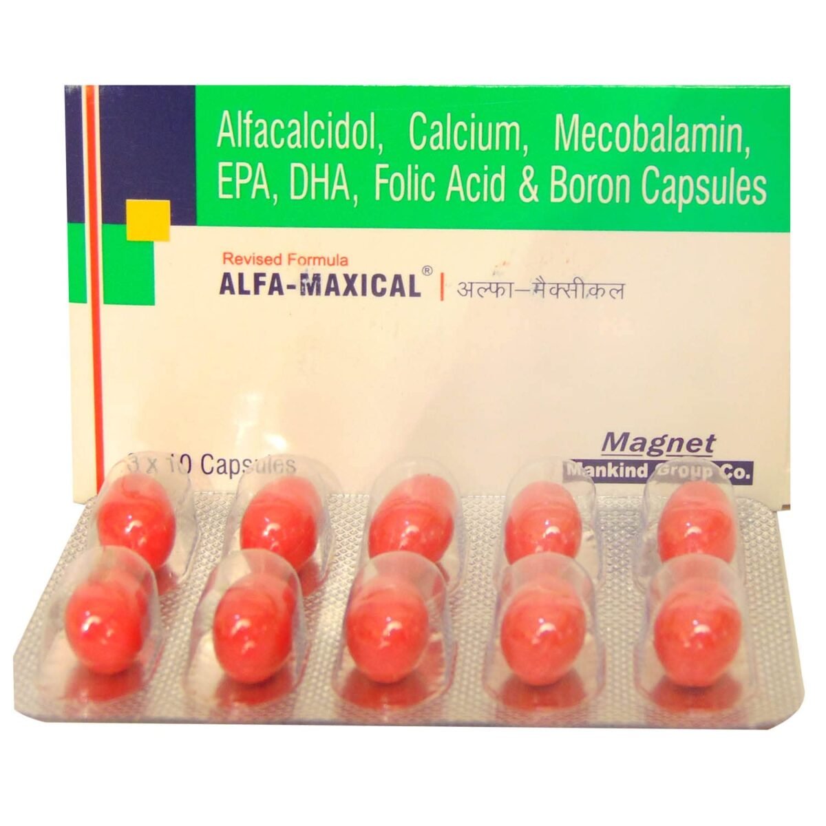 Alfa Maxical Nf 500Mg/0.25 Mcg Capsule 10