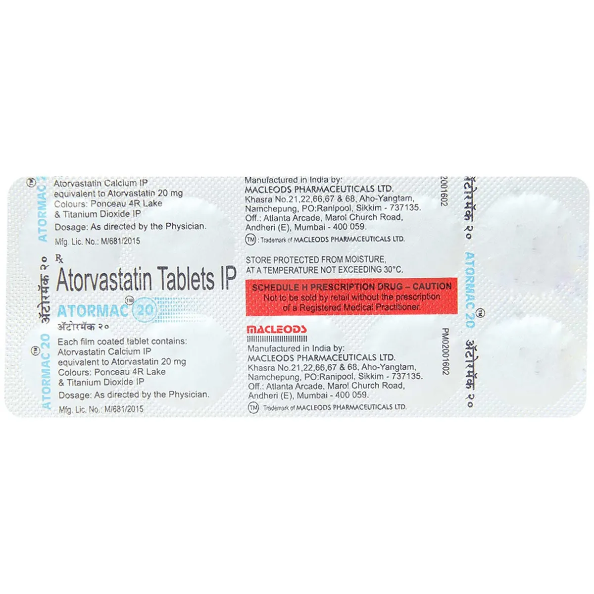 Atormac 20 Mg Tablet 10