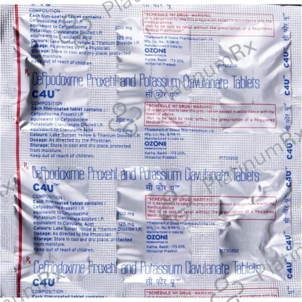 C4U 200/125 Mg Tablet 6