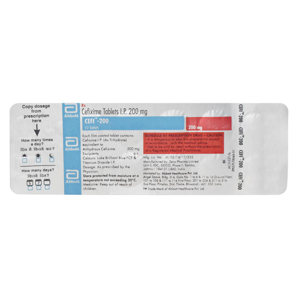 Cefi 200 Mg Tablet Dt 10