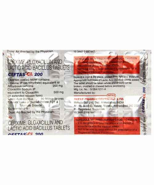 Ceftas Cl 200/500 Mg Tablet 10