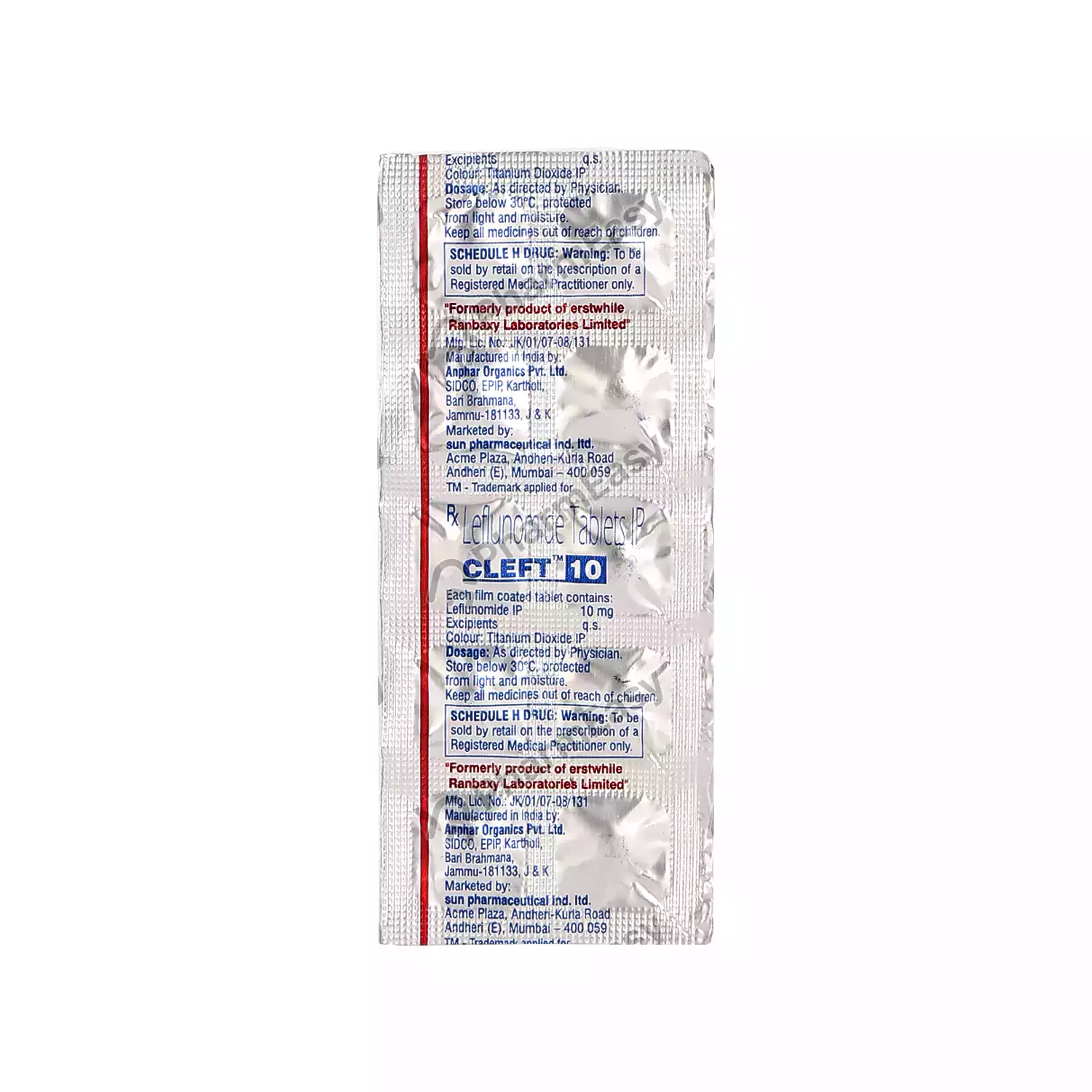 Cleft 10 Mg Tablet 10