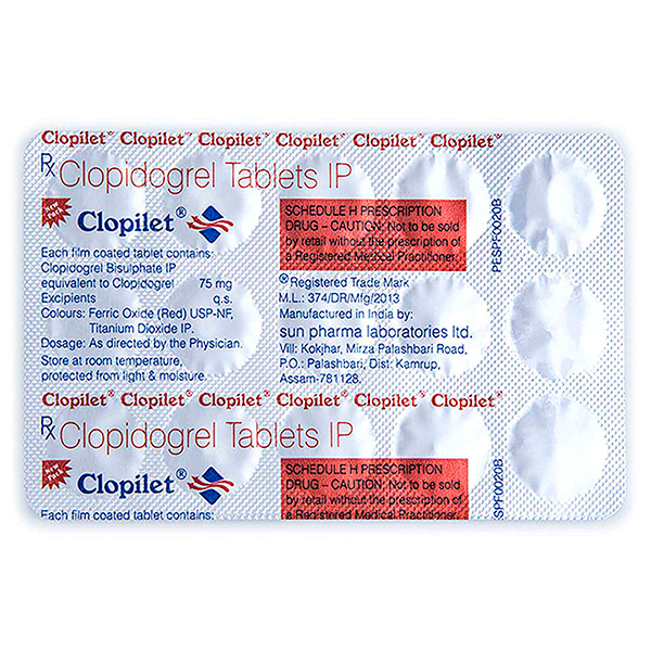 Clopilet 75 Mg Tablet 15