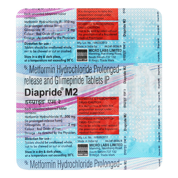 Diapride M 2/500 Mg Tablet 15
