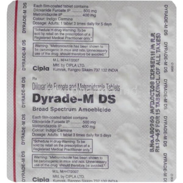 Dyrade M Ds 400/500 Mg Tablet 15