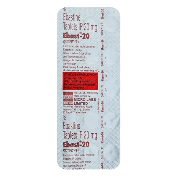 Ebast 20 Mg Tablet 10