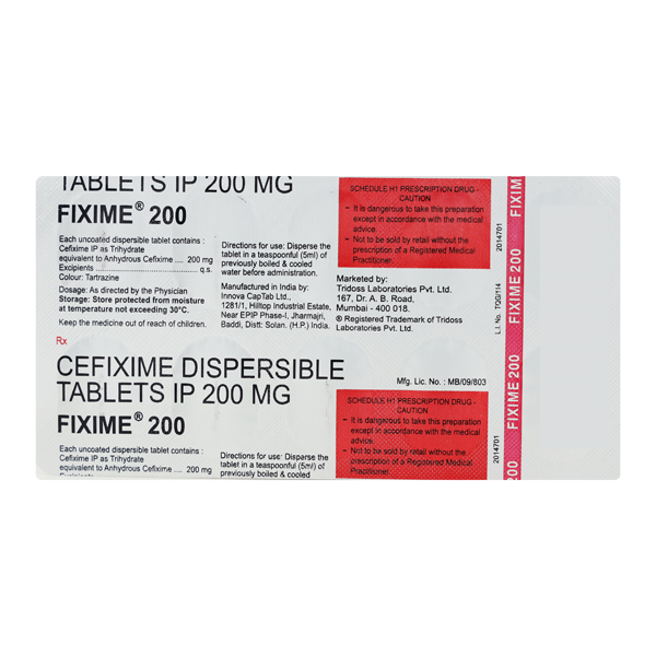 Fixime 200 Mg Tablet 10