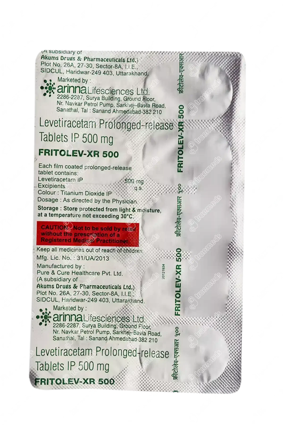 Fritolev Xr 500 Mg Tablet 10