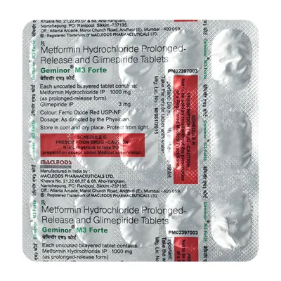 Geminor M Forte 3/1000 Mg Tablet Sr 15