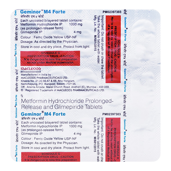 Geminor M Forte 4/1000 Mg Tablet Sr 15