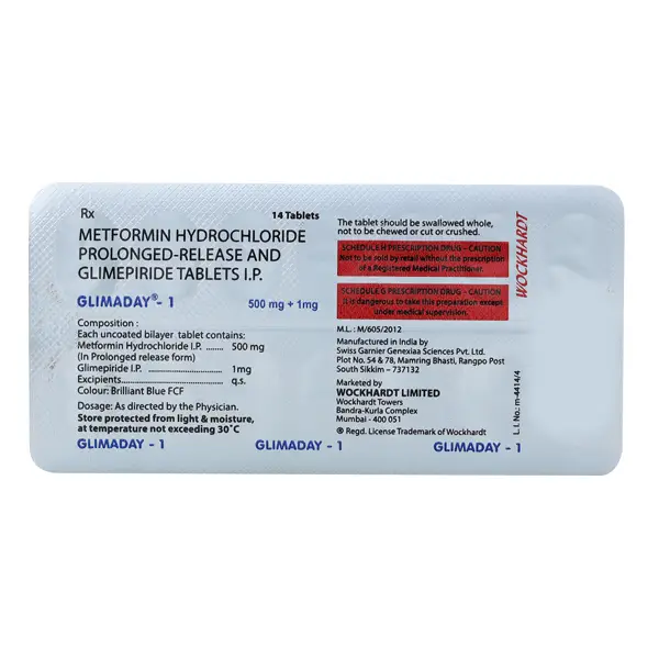 Glimaday 1/500 Mg Tablet Er 15