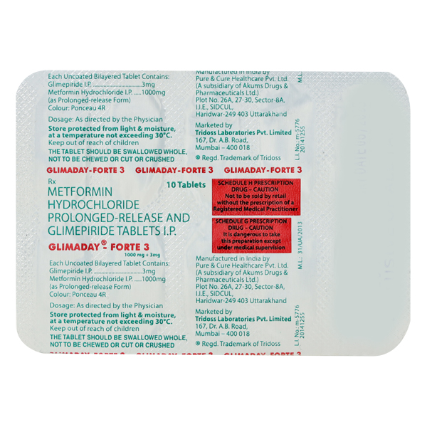 Glimaday Forte 3 Mg Tablet 10