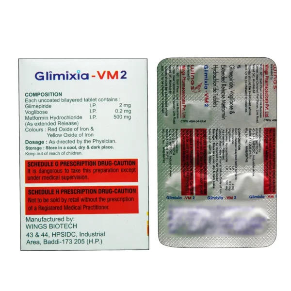 Glimixia Vm 0.2/500/2 Mg Tablet Er 10