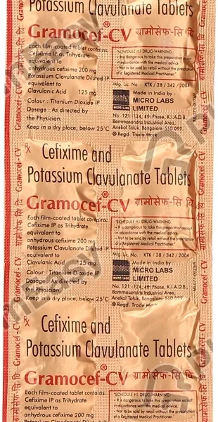 Gramocef Cv 100/62.5 Mg Tablet Dt 10