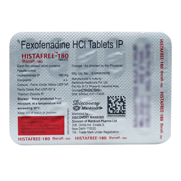 Histafree 180 Mg Tablet 10