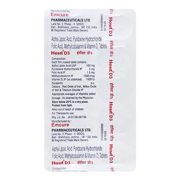 Hosit D3 1000 Iu/ 1500Mcg Tablet 10