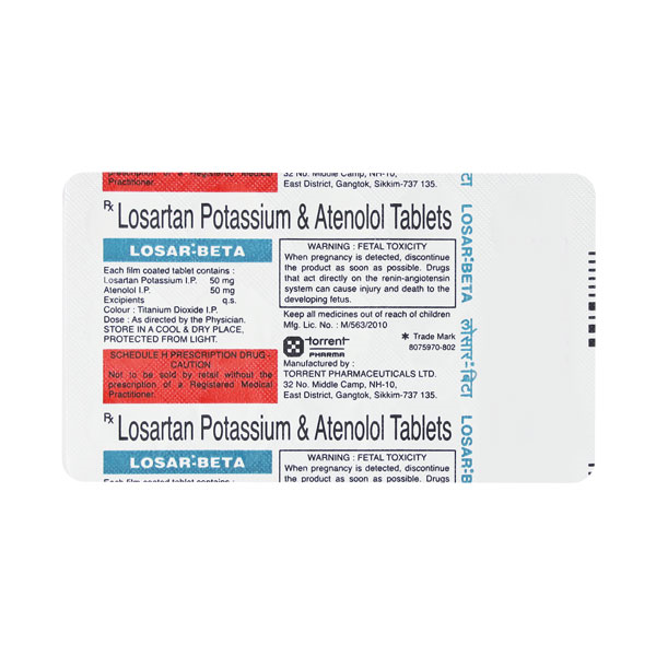 Losar Beta 25 Mg Tablet 10