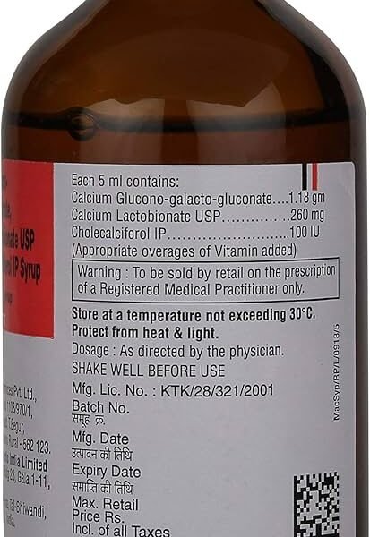 Macalvit Plus 260 Mg /100Iu Syrup 100 Ml