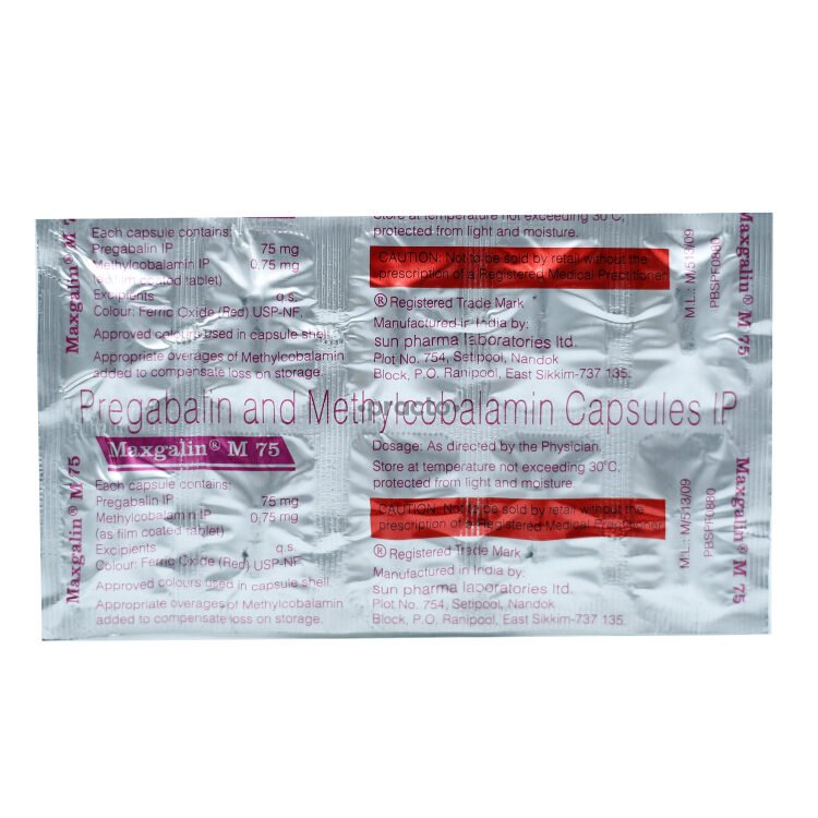 Maxgalin M 75 Mg/750 Mcg Tablet Er 10
