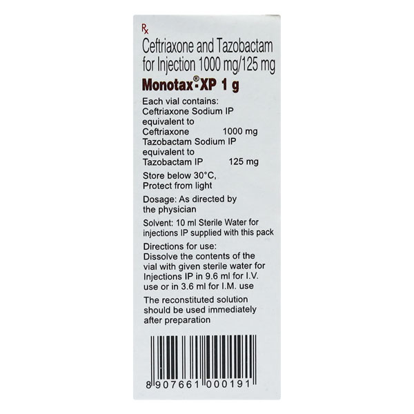 Monotax Xp 1000/125 Mg Injection 10 Ml