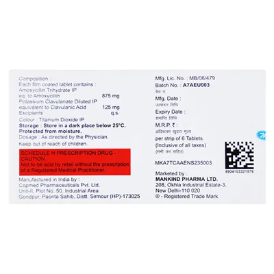 Moxikind Cv 875/125 Mg Tablet 6