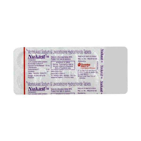 Nukast 10/5 Mg Tablet 10