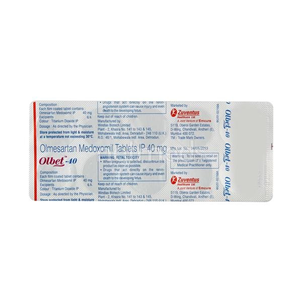 Olbet 40 Mg Tablet 10