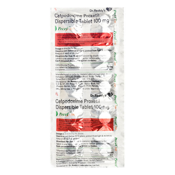 Pecef 100 Mg Tablet Dt 10
