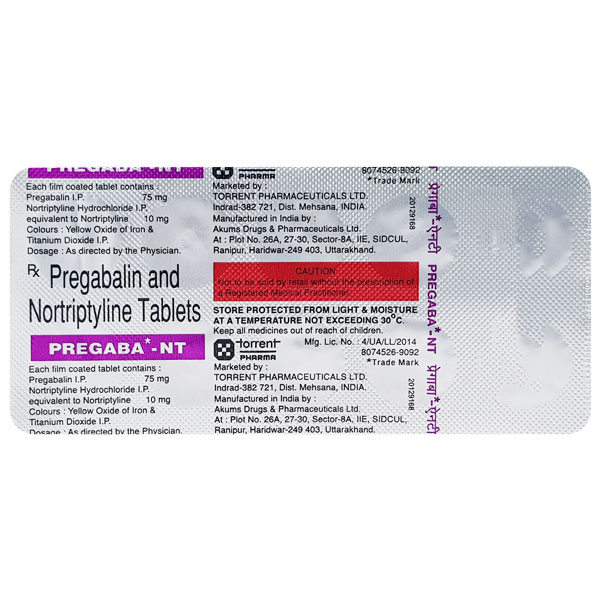 Pregaba Nt 75/10 Mg Tablet 10