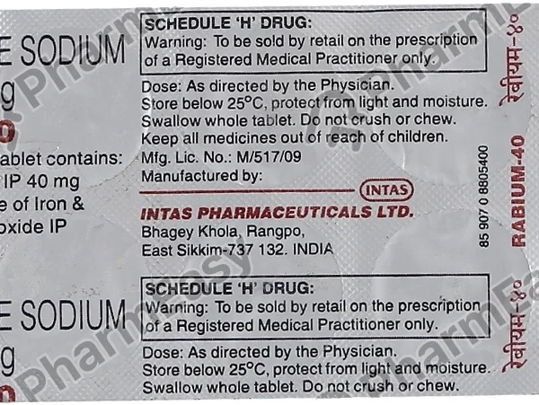 Rabium 40 Mg Tablet 10