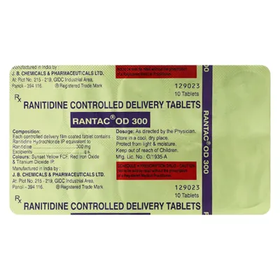 Rantac Od 300 Mg Tablet 10