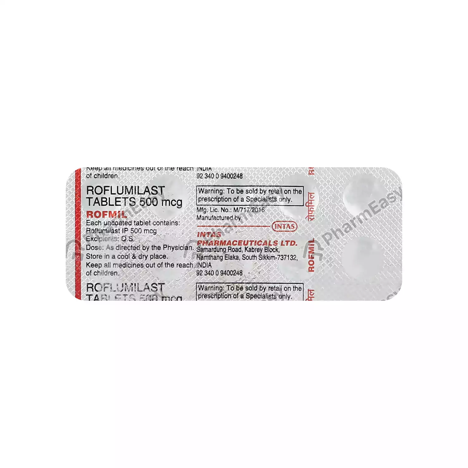 Rofmil 500 Mcg Tablet 10