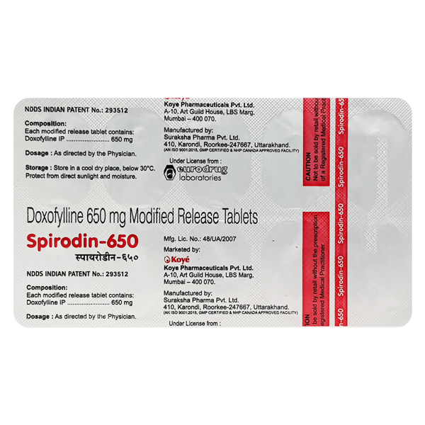 Spirodin 650 Mg Tablet 10