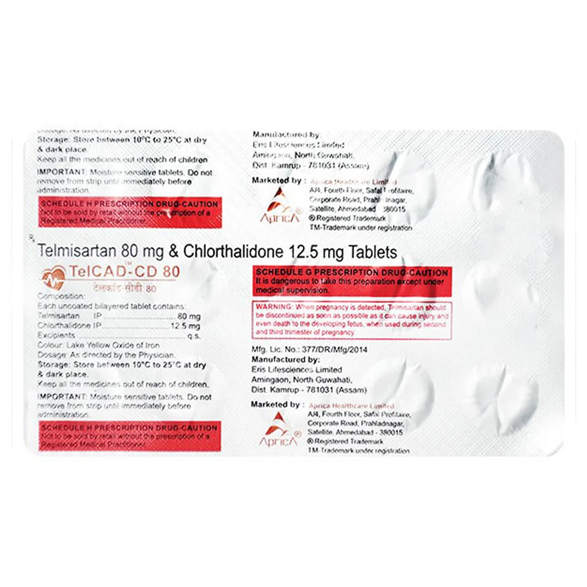 Telcad H 80/12.5 Mg Tablet 10