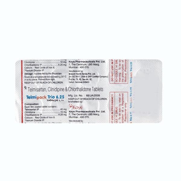 Telmipack Trio 6.25 Mg Tablet 10