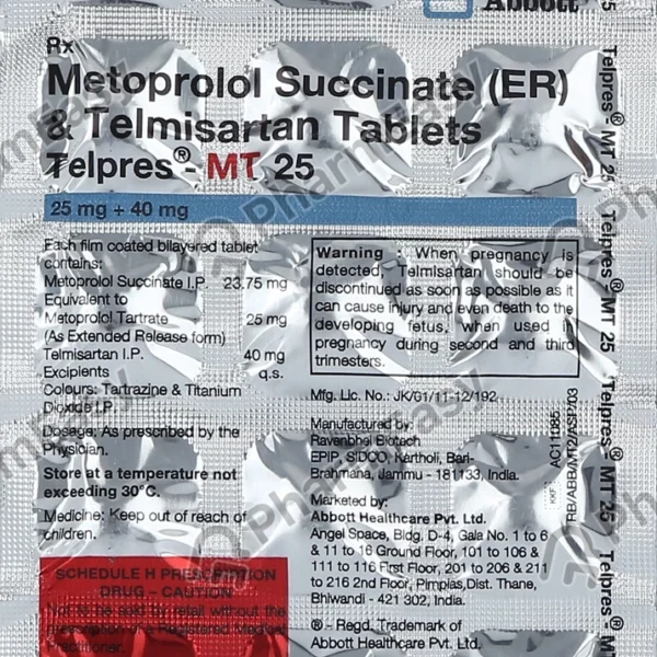 Telpres Mt 40/25 Mg Tablet 10