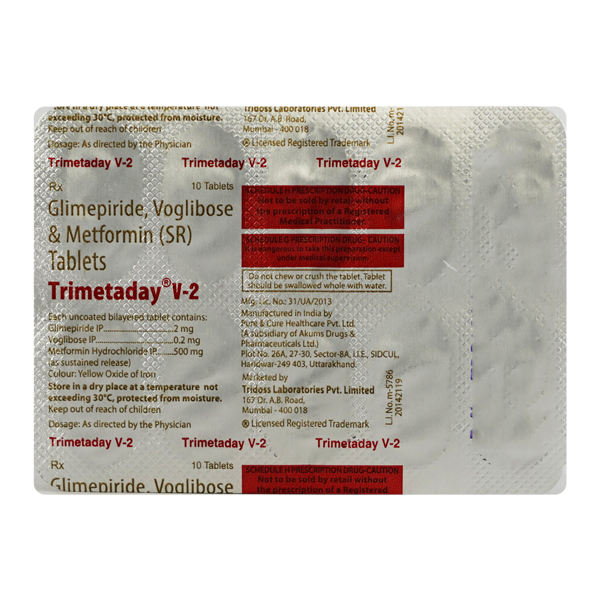 Trimetaday V 0.2/500/1 Mg Tablet 10