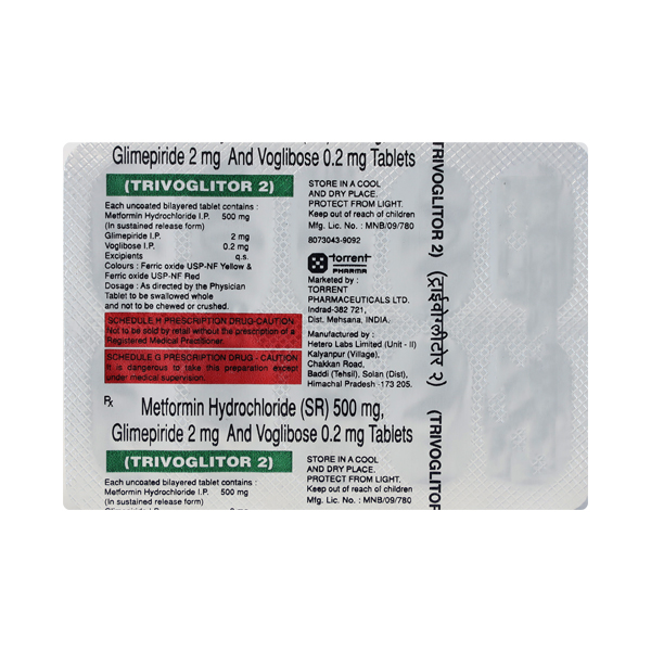 Trivoglitor 0.2/500/2 Mg Tablet 10