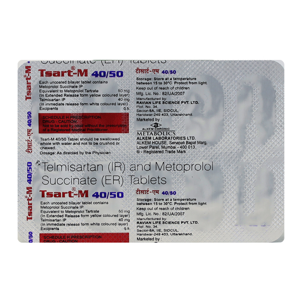Tsart M 40/50 Mg Tablet 10