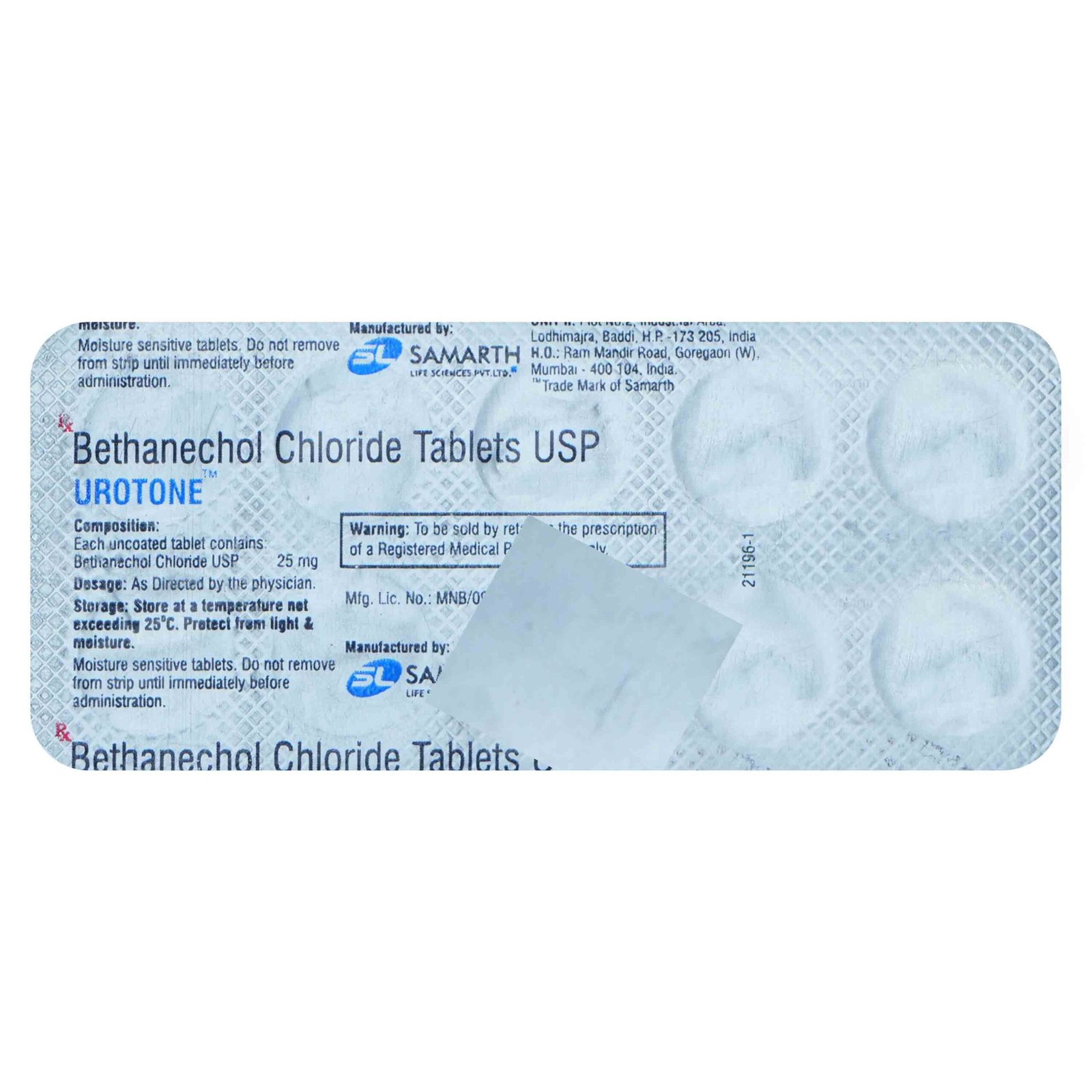 Urotone 25 Mg Tablet 10