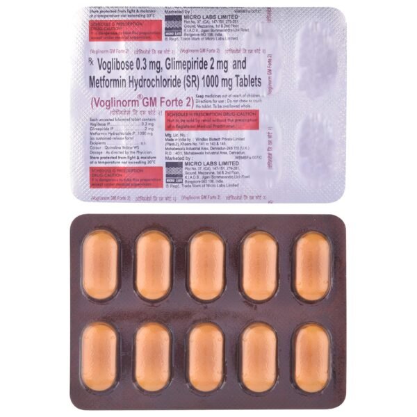 Voglinorm Gm Forte 0.3/1000/2 Mg Tablet 10