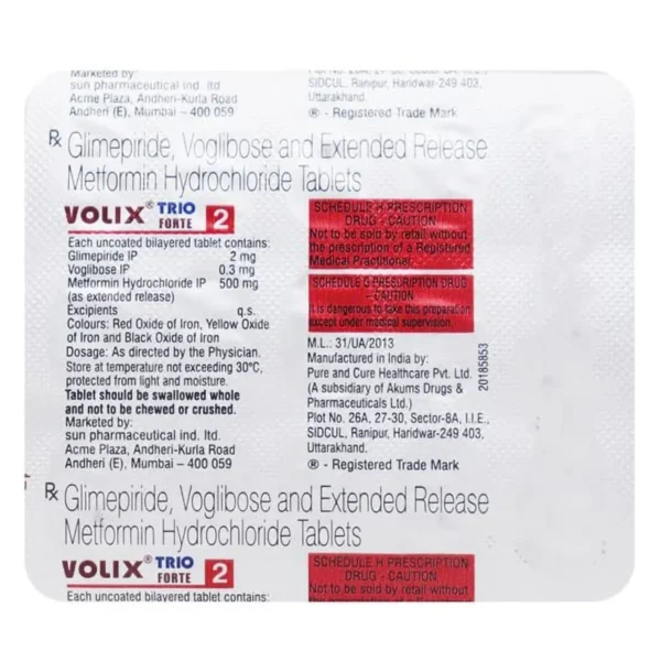 Volix Trio Forte 0.3/500/2 Mg Tablet 10