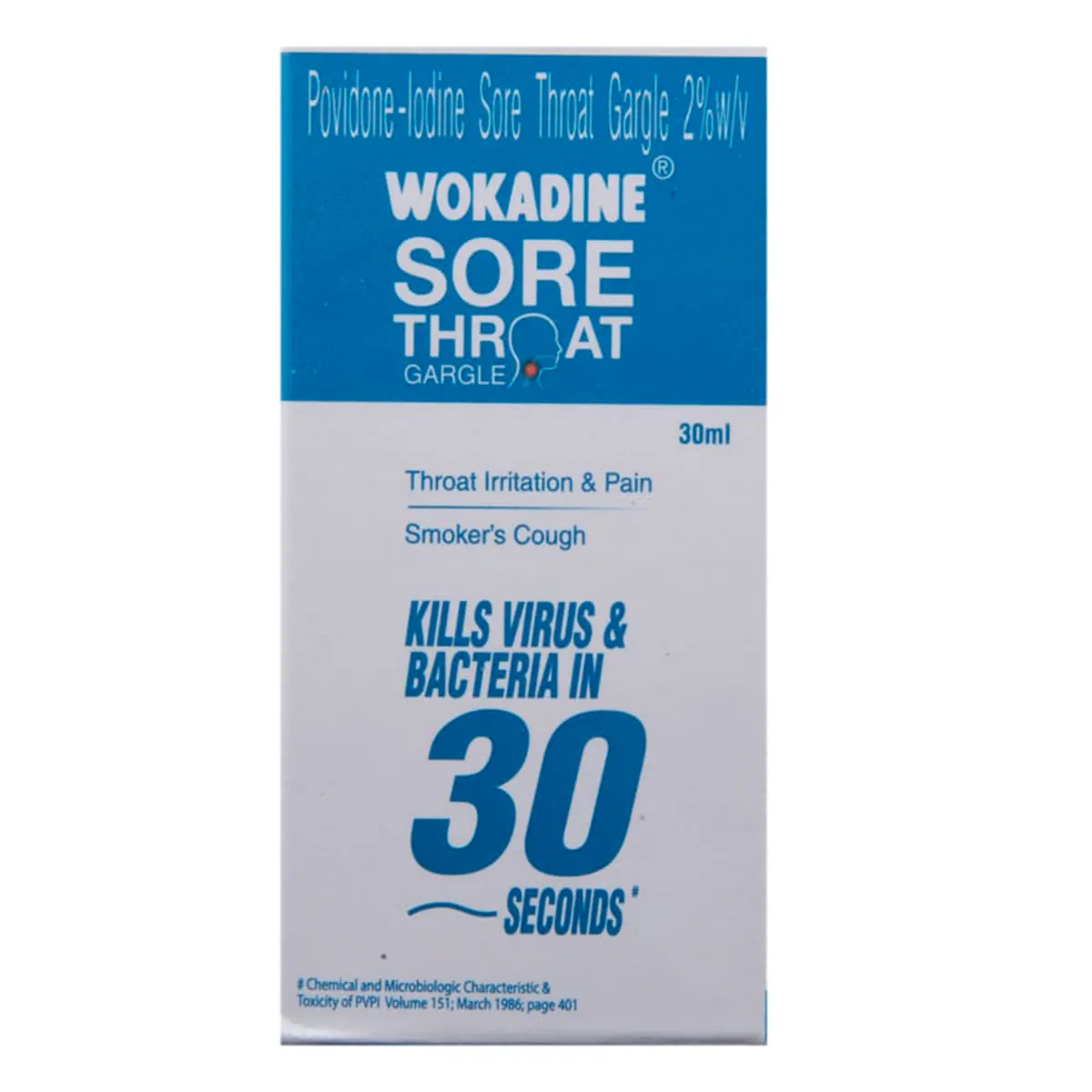 Wokadine Sore Throat Gargle 2 % Liquid 30 Ml