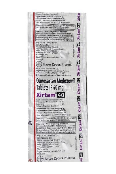 Xirtam 40 Mg Tablet 10