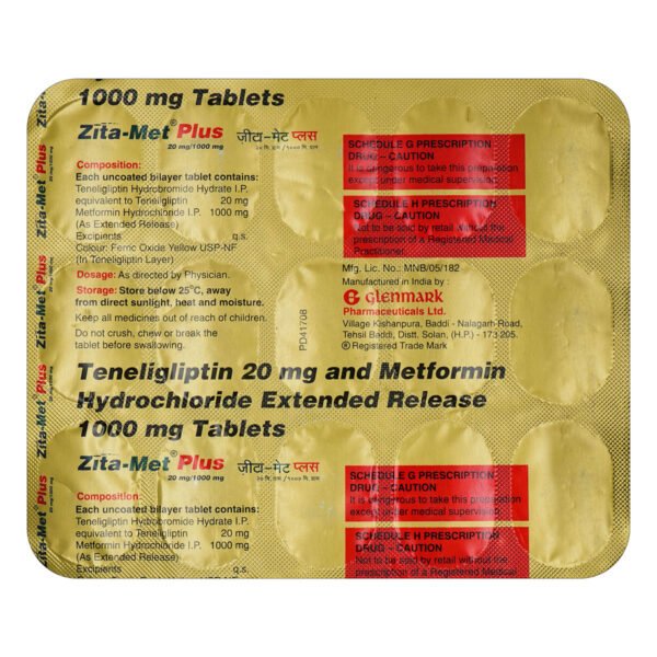 Zitamet Plus 20/1000 Mg Tablet 15