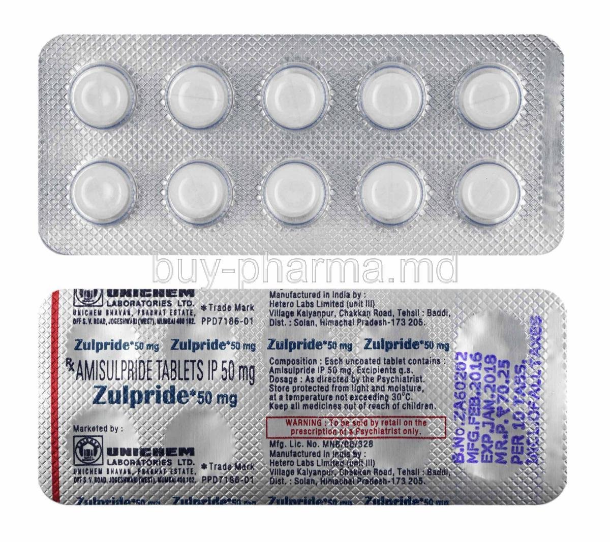 Zulpride 50 Mg Tablet 10