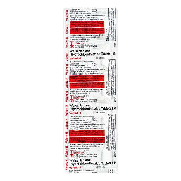 Valent-H 80/12.5 Mg Tablet 10