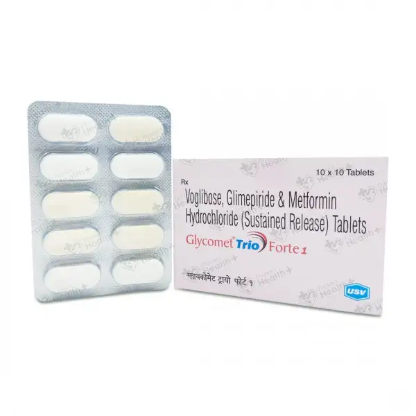 Glycomet Trio Forte 0.2/1000/1 Mg Tablet Sr 10